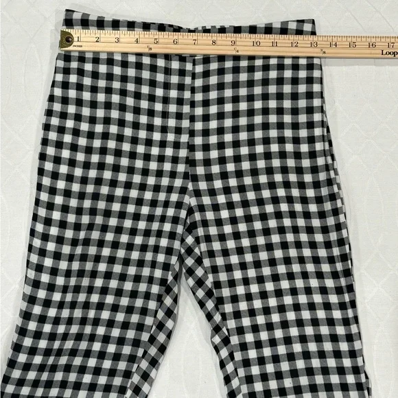 Lucca Pull On Black And White Lined Cropped Wide Leg Pants Ruffle Hem Small - Picture 4 of 9